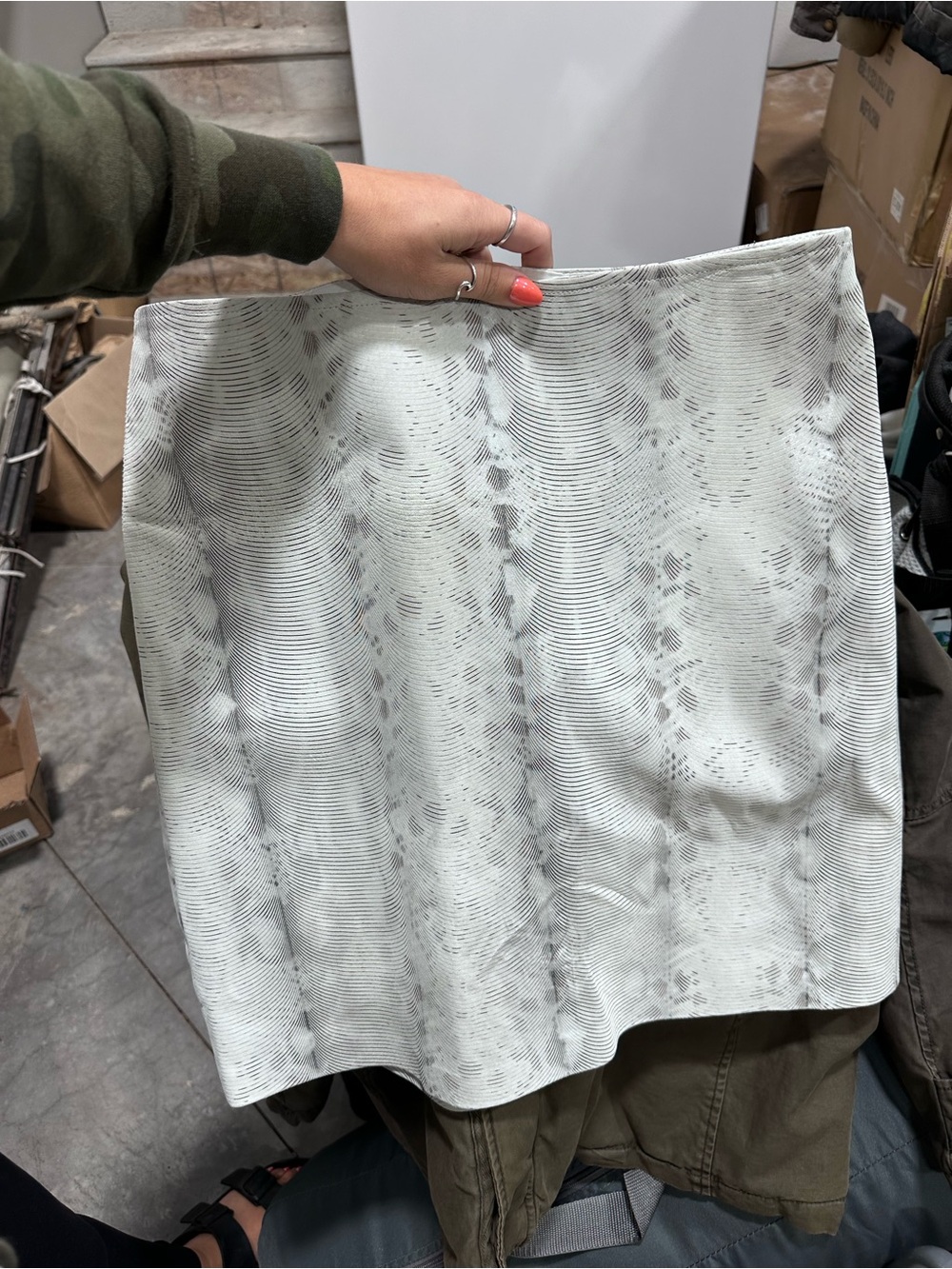 Women's Gray Patterned Pencil Skirt